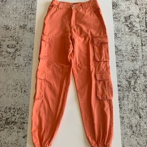 Orange cargo pants